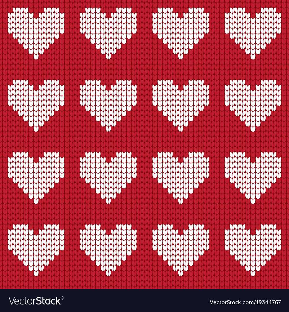 Knit hearts pattern