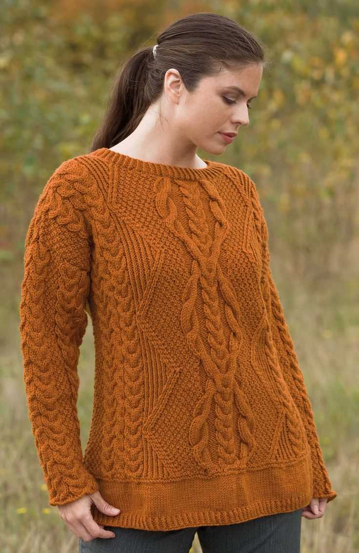 Aran cable knit sweater pattern
