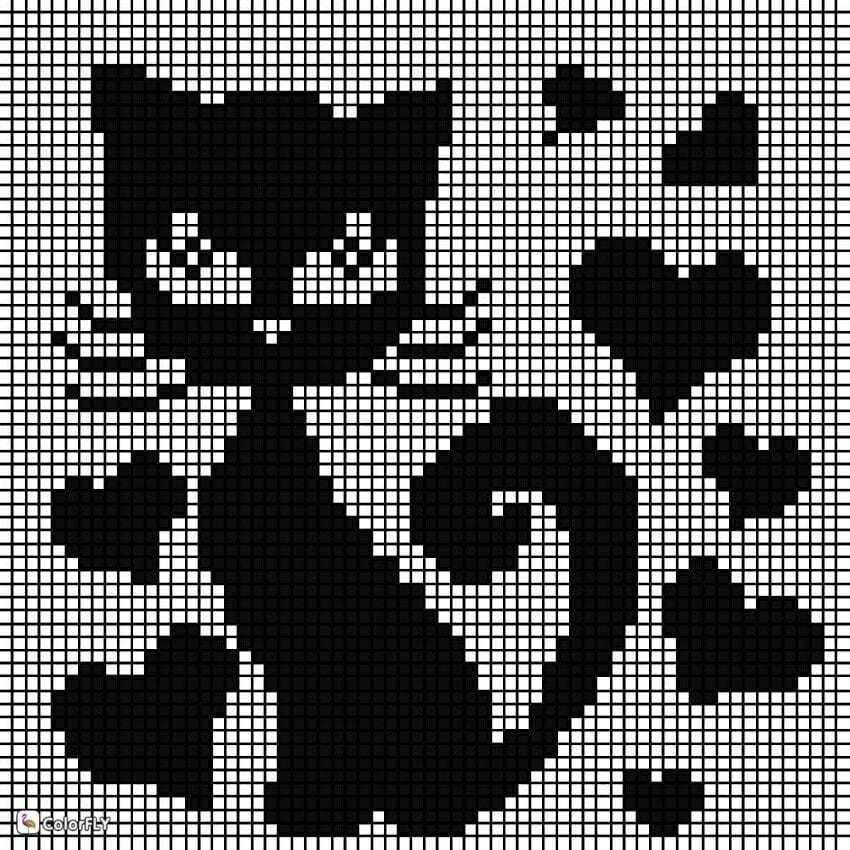 Black Cat Knit Pattern Print Backpack main image 1