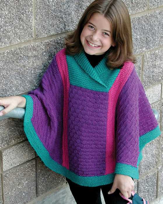 Childrens poncho knitting pattern