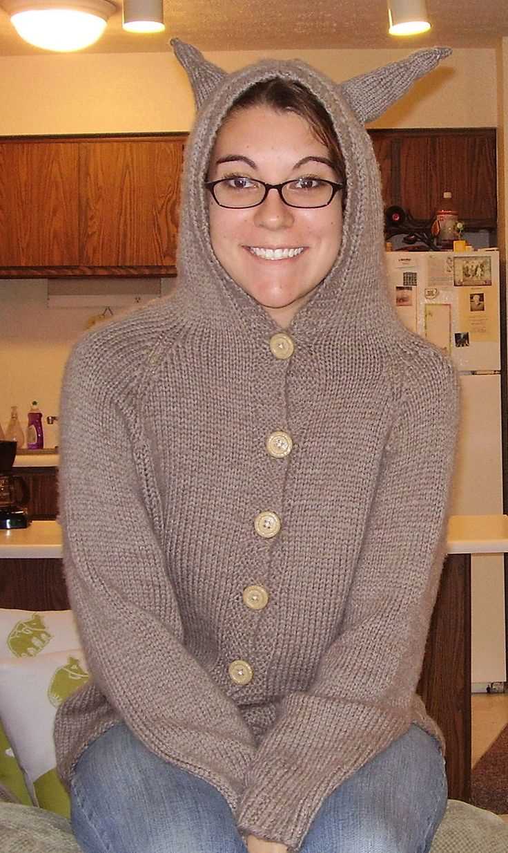Cowl neck hoodie knitting pattern