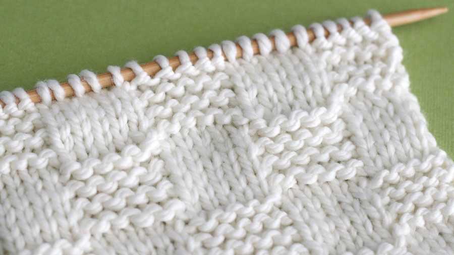Diamond brocade knit dishcloth pattern