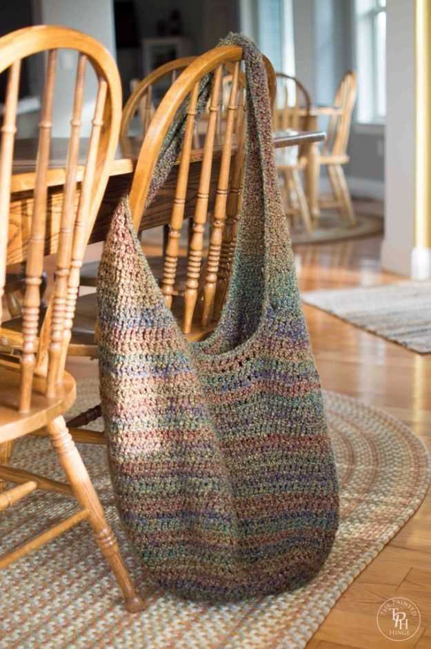 Easy knitted market bag pattern