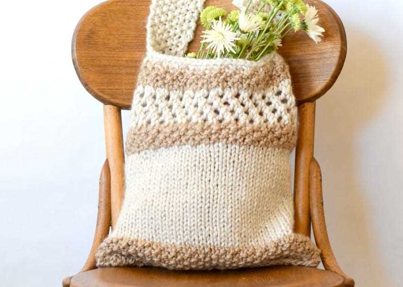 Easy knitted market bag pattern