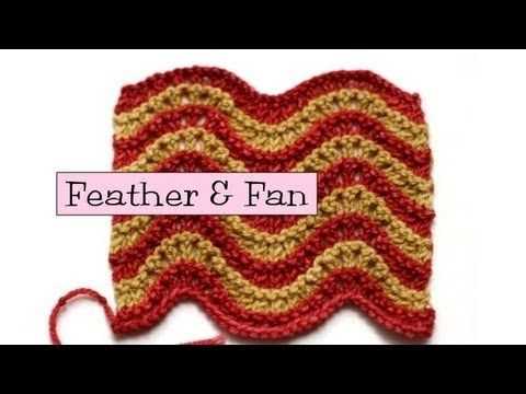 Feather and fan pattern in knitting