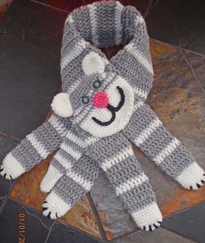 Free cat scarf knitting pattern