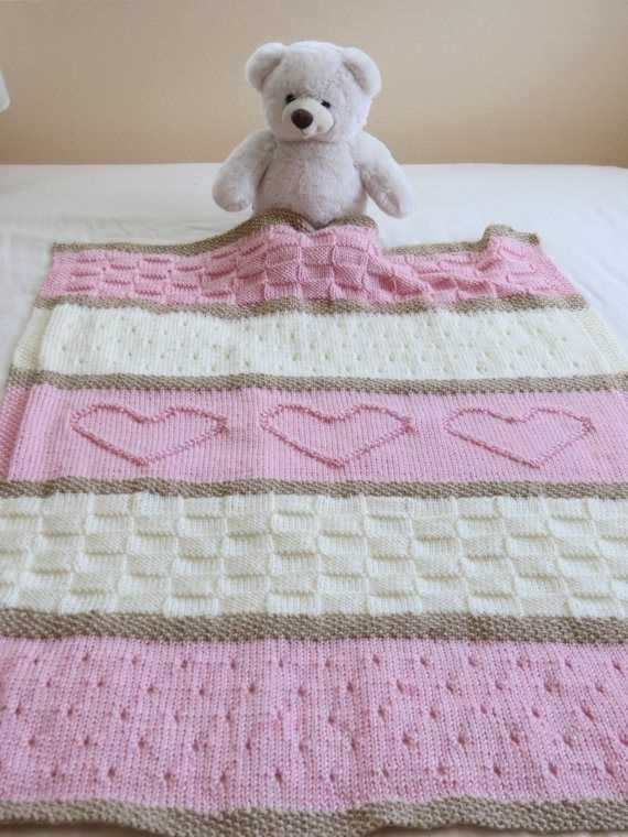 Heart baby blanket knitting pattern