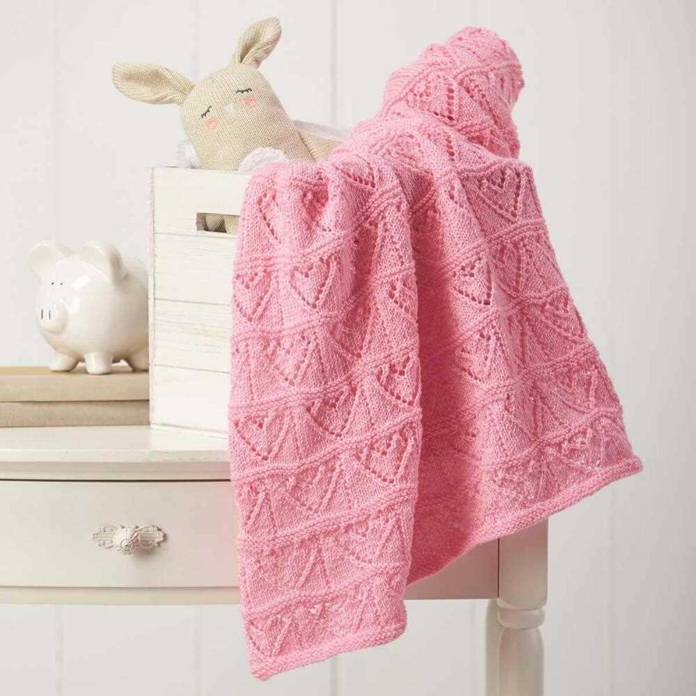 Heart baby blanket knitting pattern