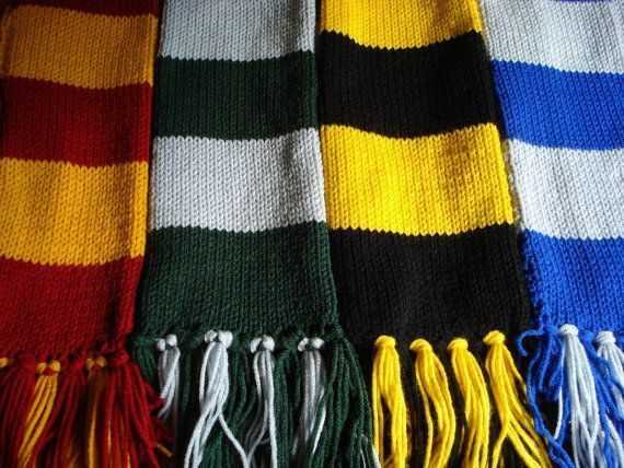Hogwarts house scarf knitting pattern
