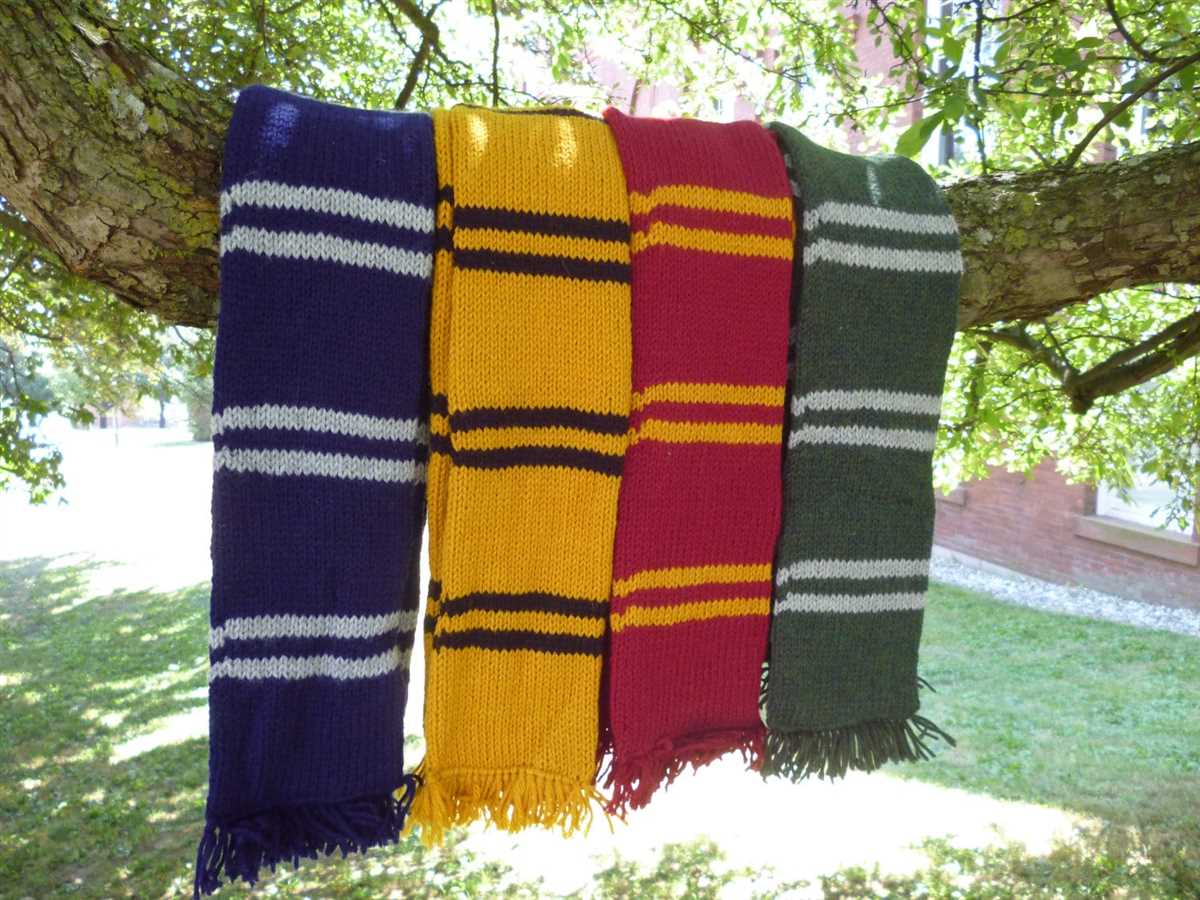 Hogwarts house scarf knitting pattern