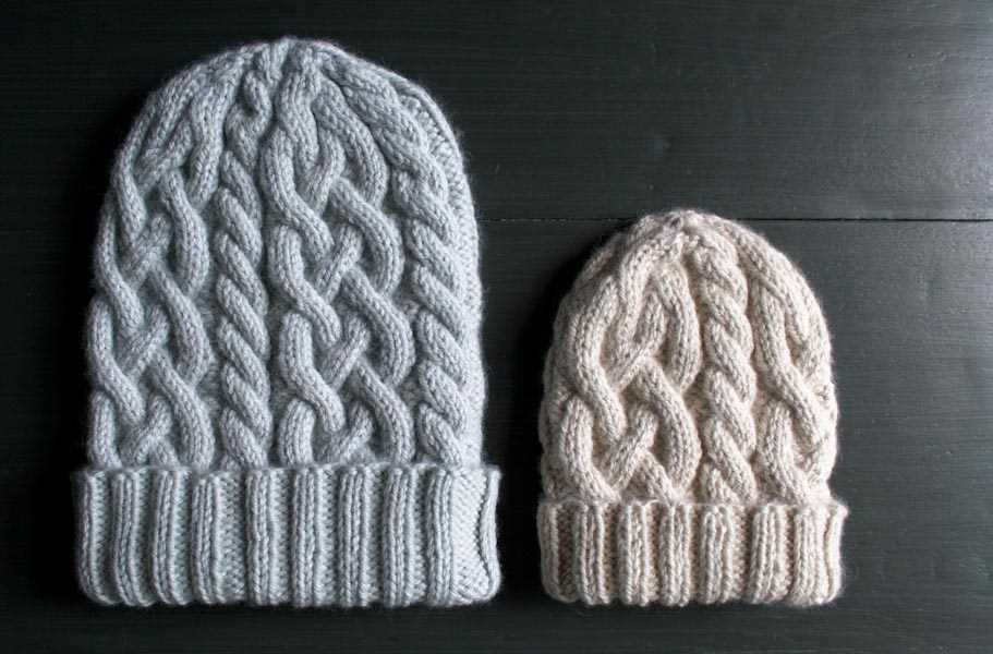 Knit cable hat pattern
