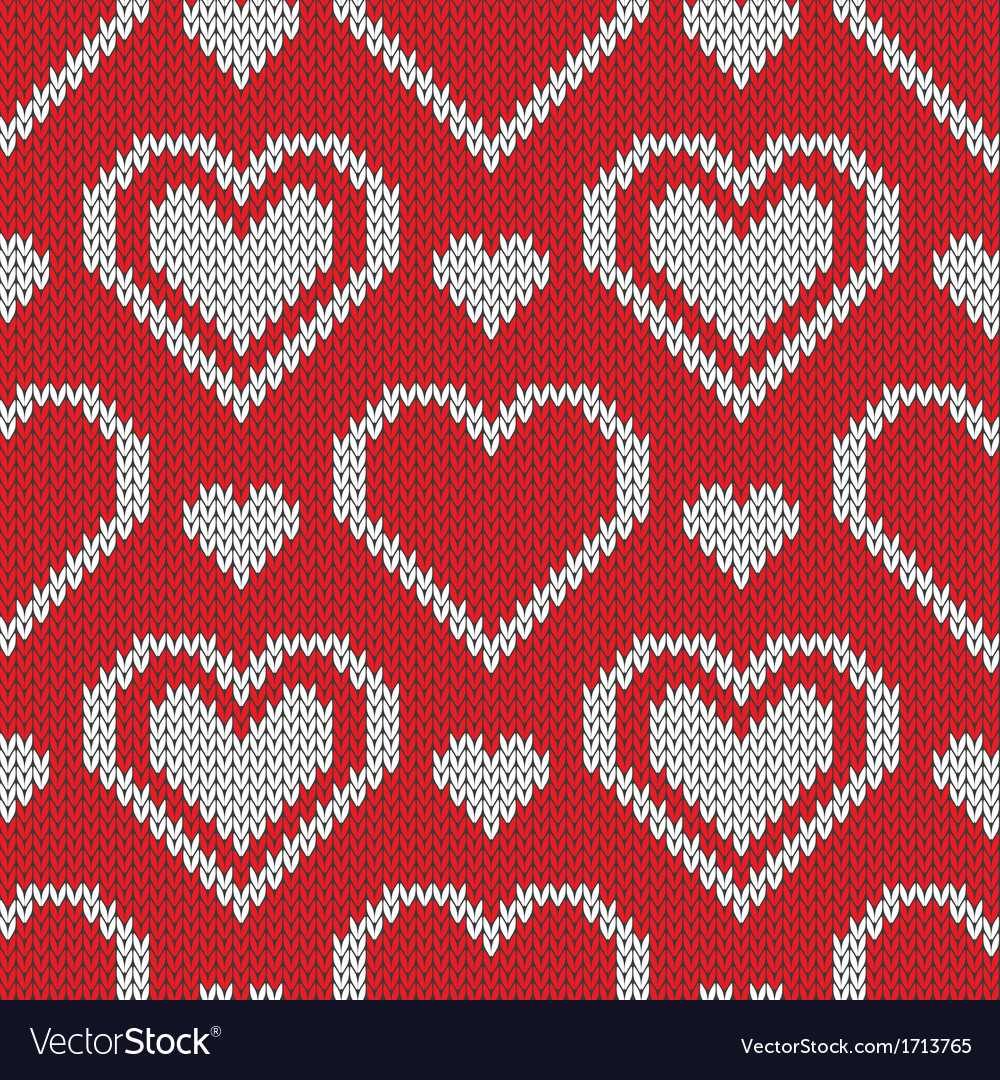 Knit hearts pattern