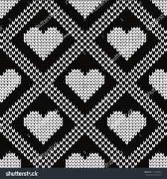 Knit hearts pattern