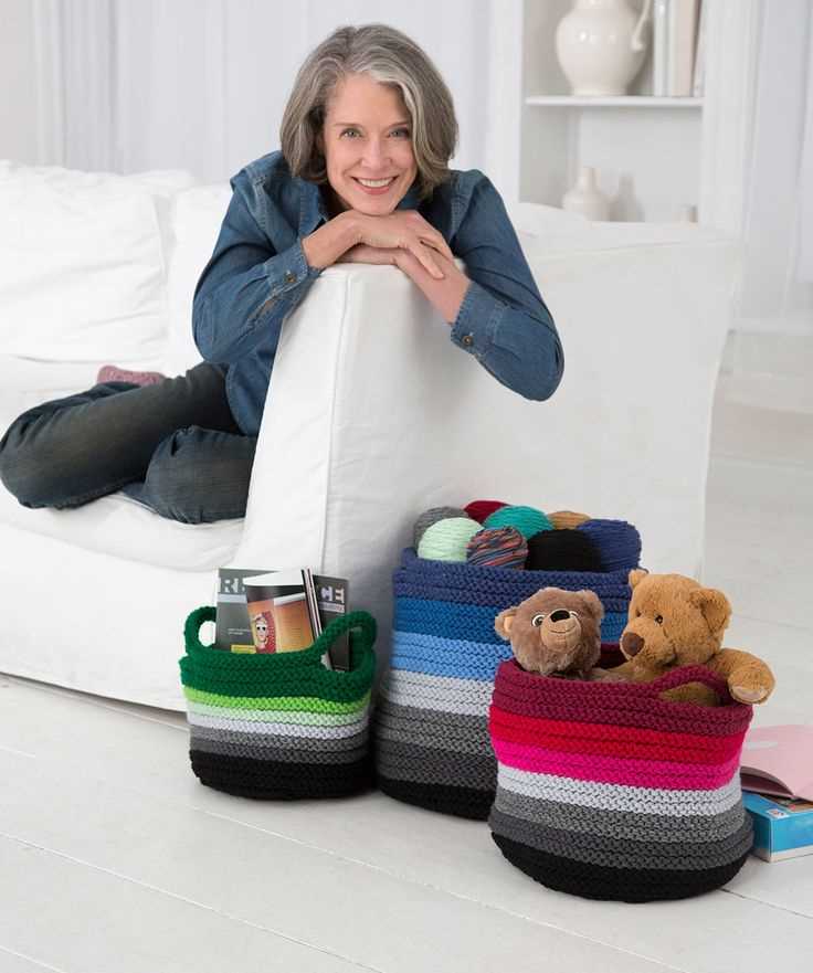 Knitted basket free pattern