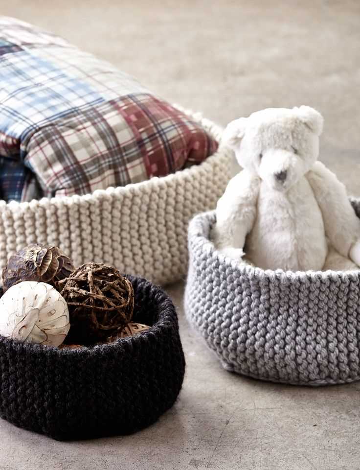 Knitted basket free pattern