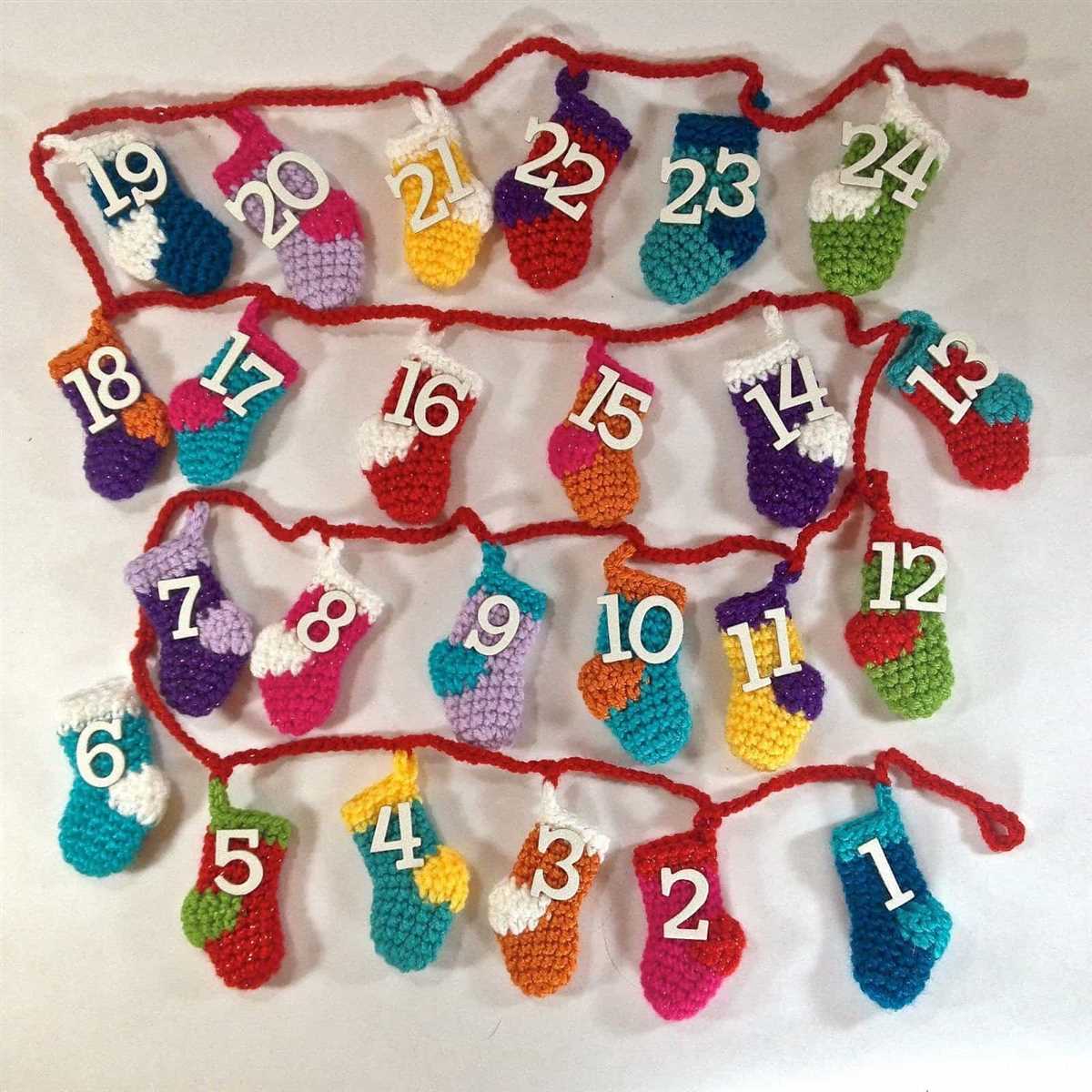 Knitted advent calendar pattern
