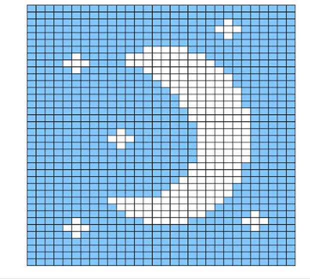 Knitted moon pattern