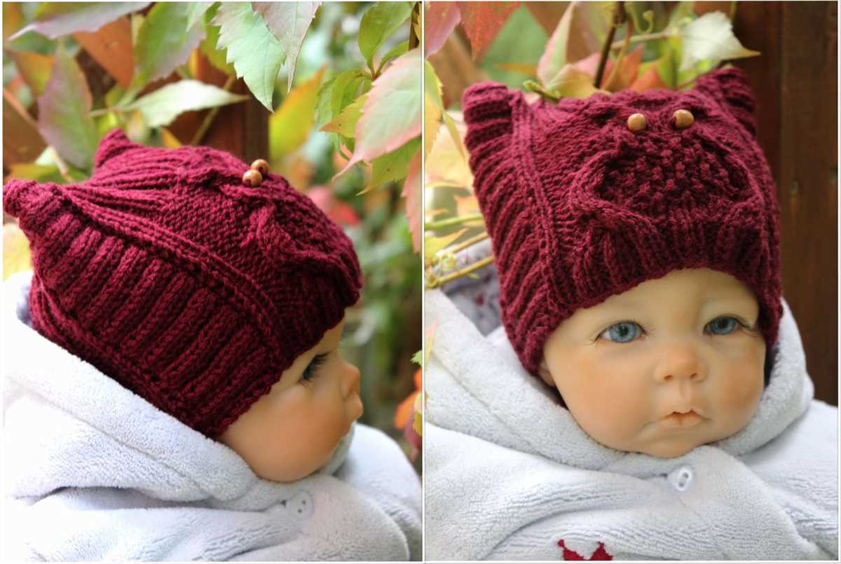 Knitted owl hat pattern