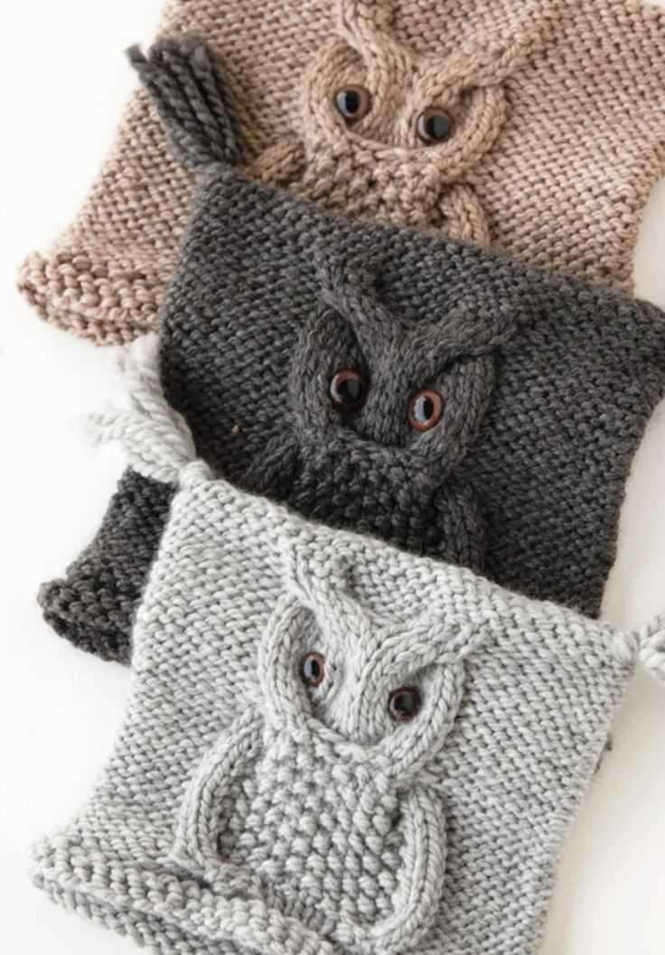 Knitted owl hat pattern