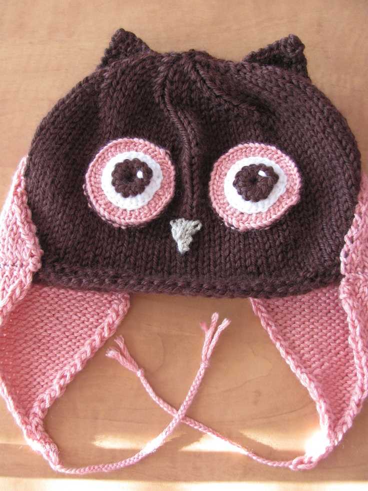 Knitted owl hat pattern