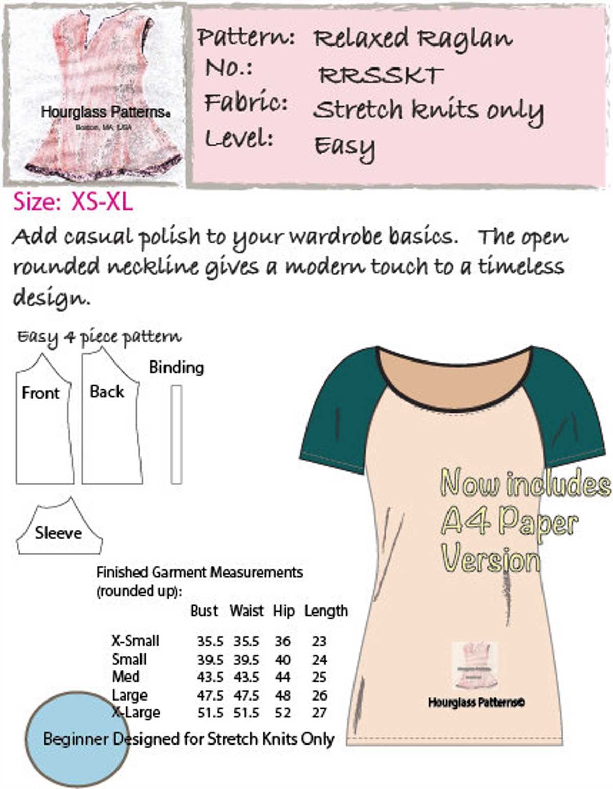 Knitted raglan sleeve pattern