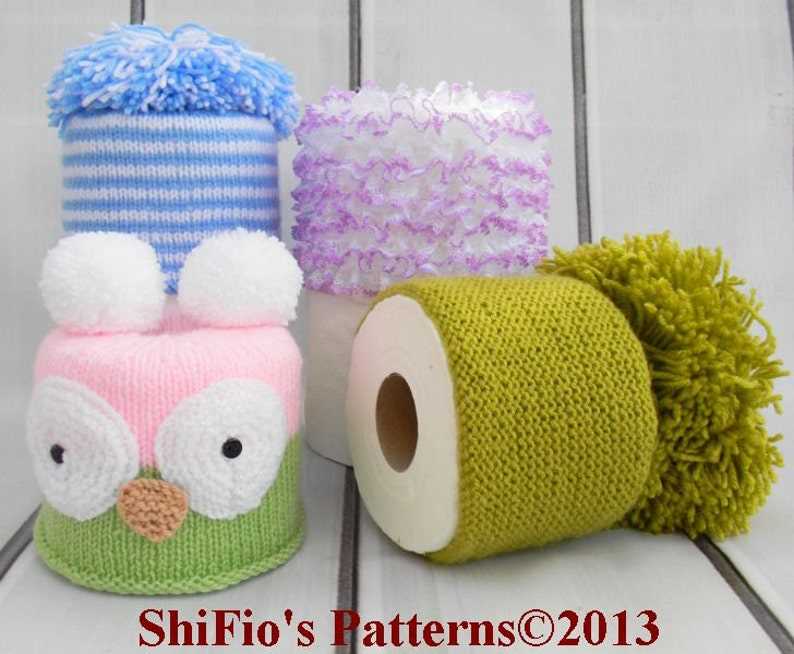 Knitted toilet paper cover pattern