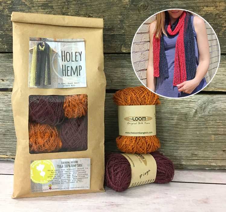 Knitting patterns using hemp yarn