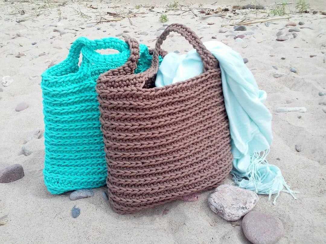 Loom knit market bag pattern