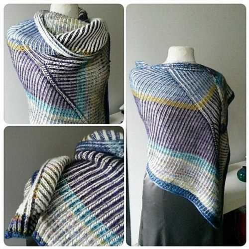 Brioche shawl knitting pattern