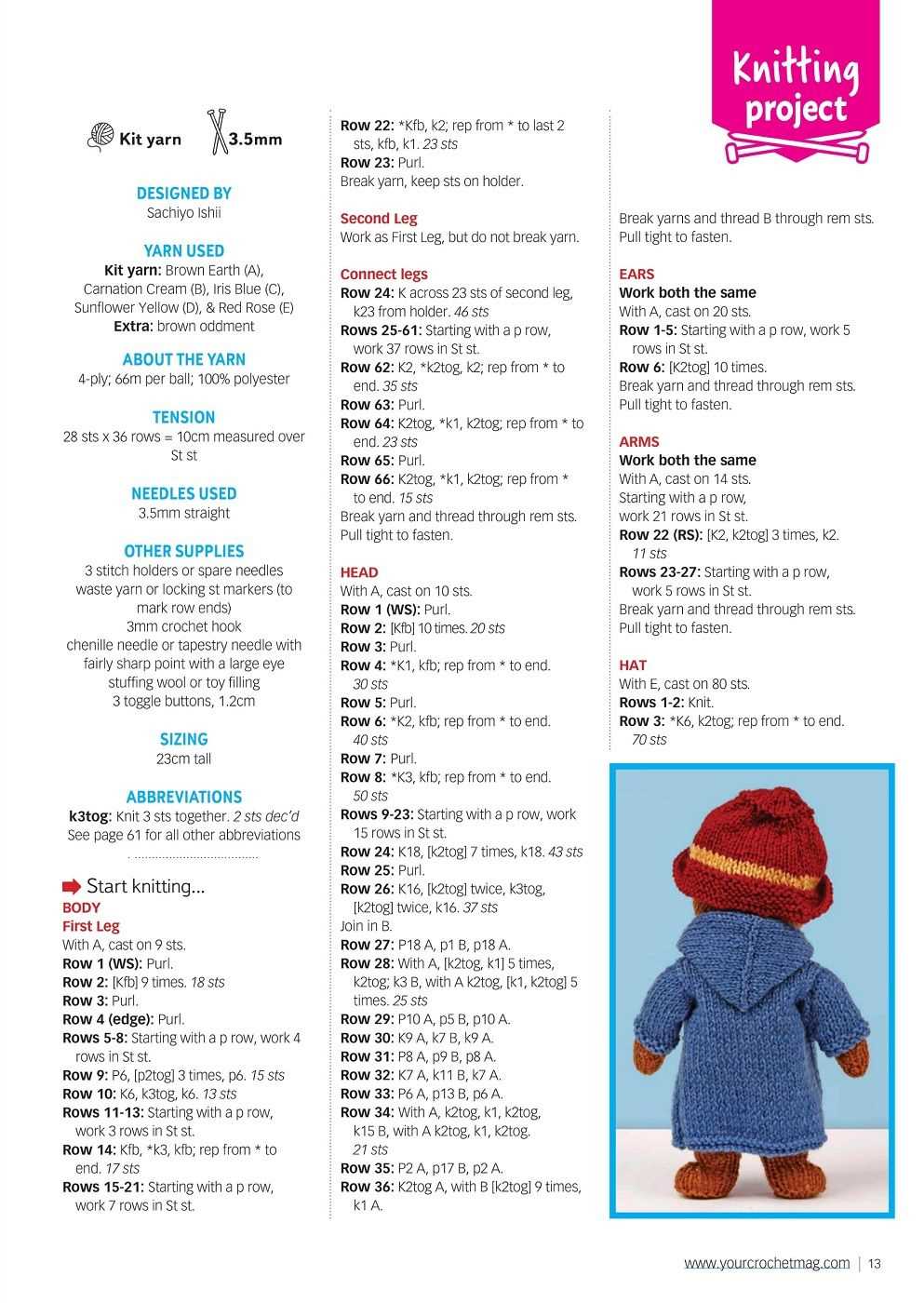 Alan dart paddington bear knitting pattern