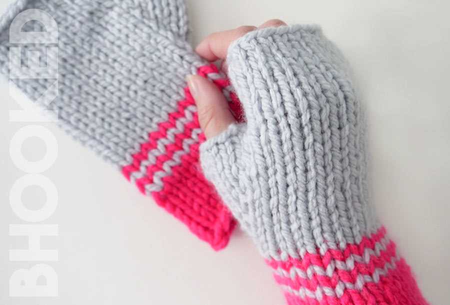 Easy fingerless gloves knitting pattern