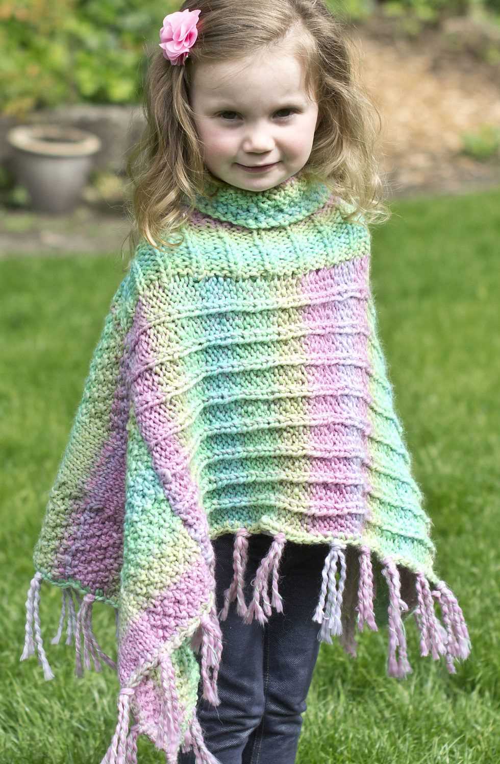 Childrens poncho knitting pattern