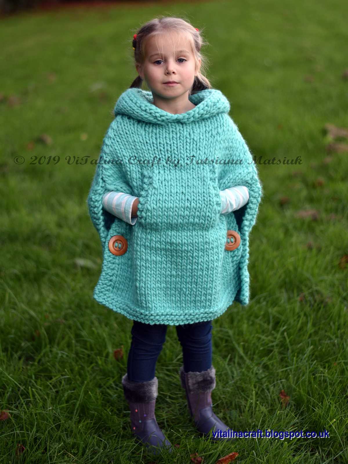 Childrens poncho knitting pattern
