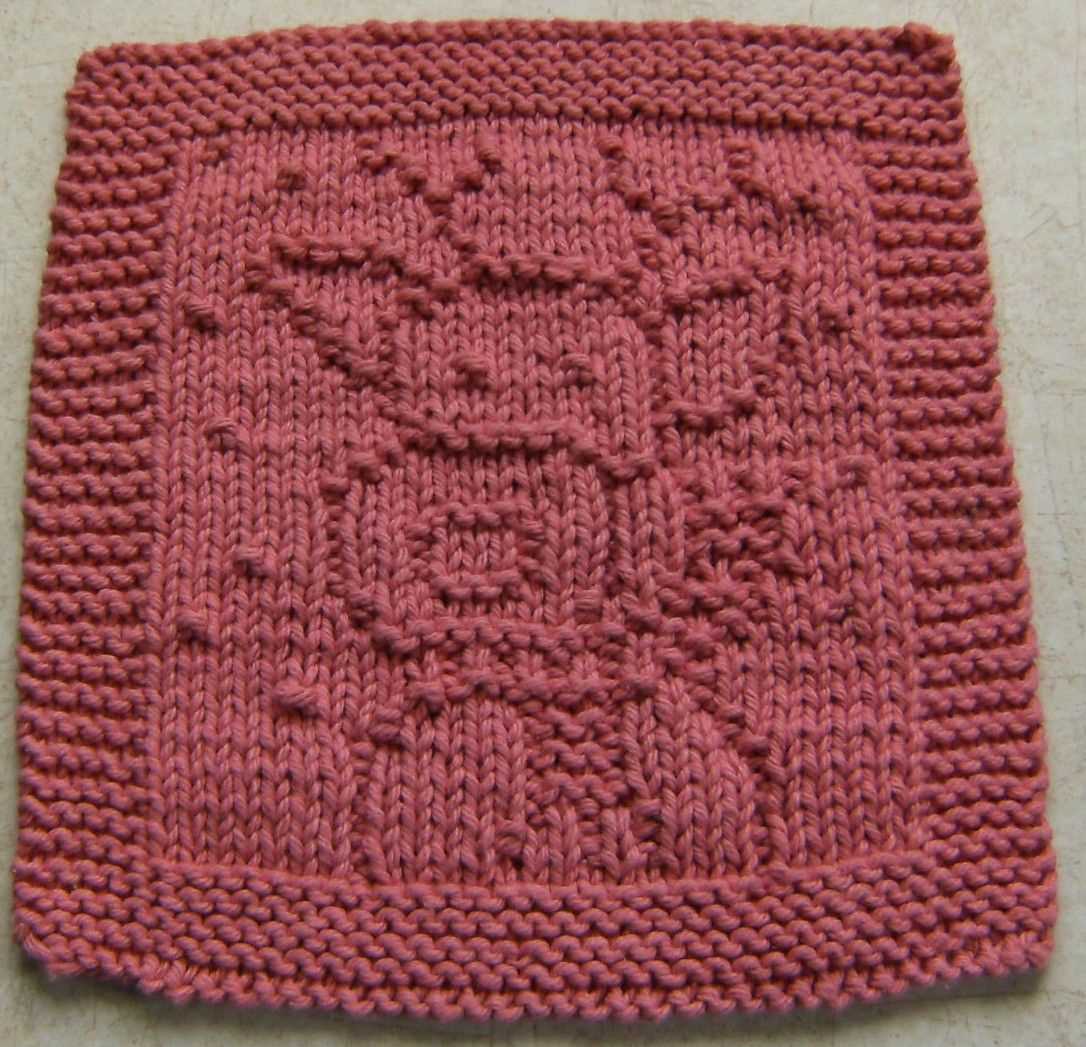Diamond brocade knit dishcloth pattern