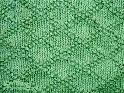 Diamond brocade knit dishcloth pattern