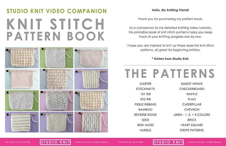Beginner knitting patterns instructions