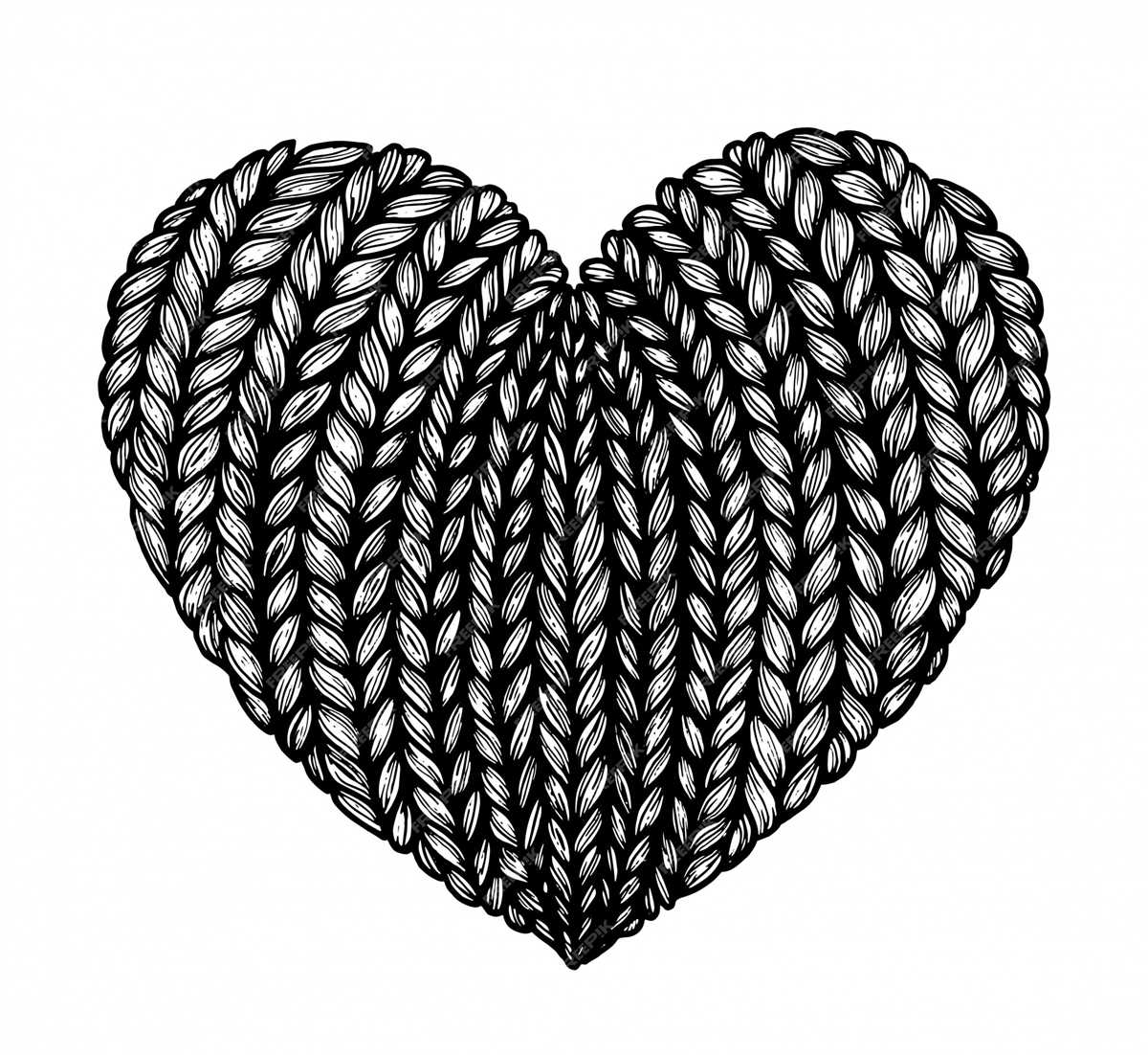 Knit hearts pattern