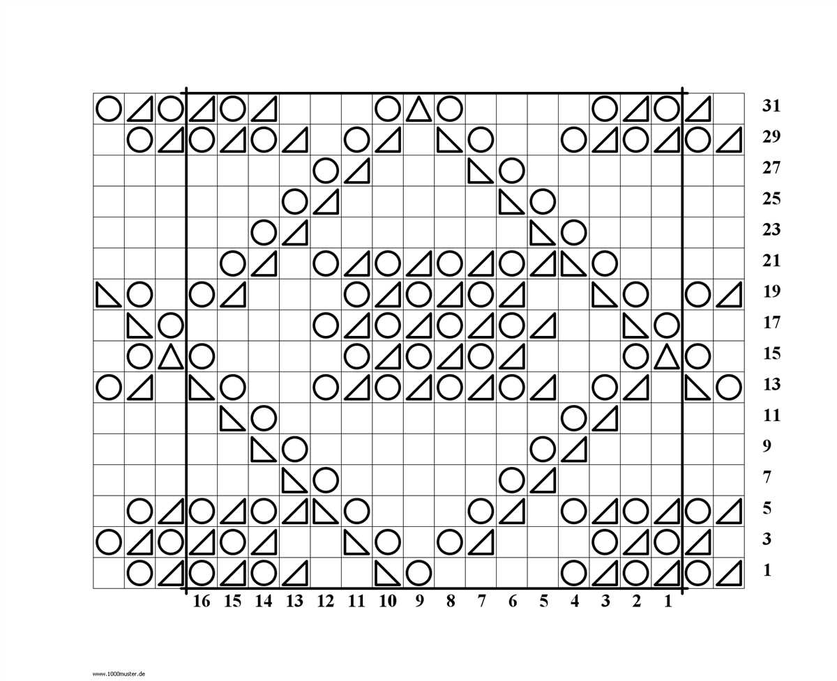 Diamond shape knitting pattern