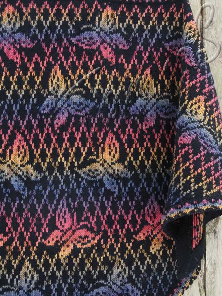 Fair isle shawl knitting pattern