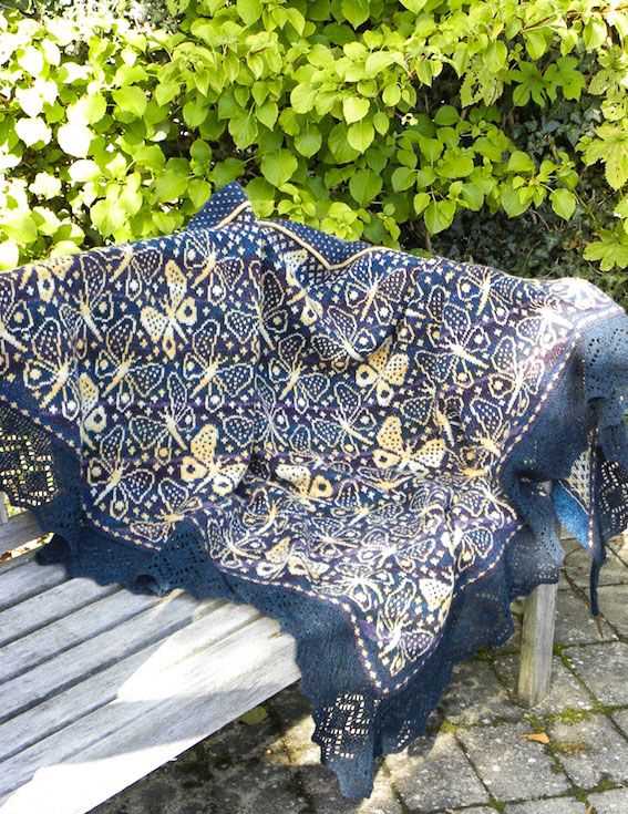 Fair isle shawl knitting pattern