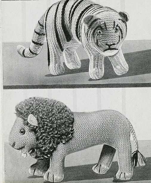 Free knitting pattern for toy tiger