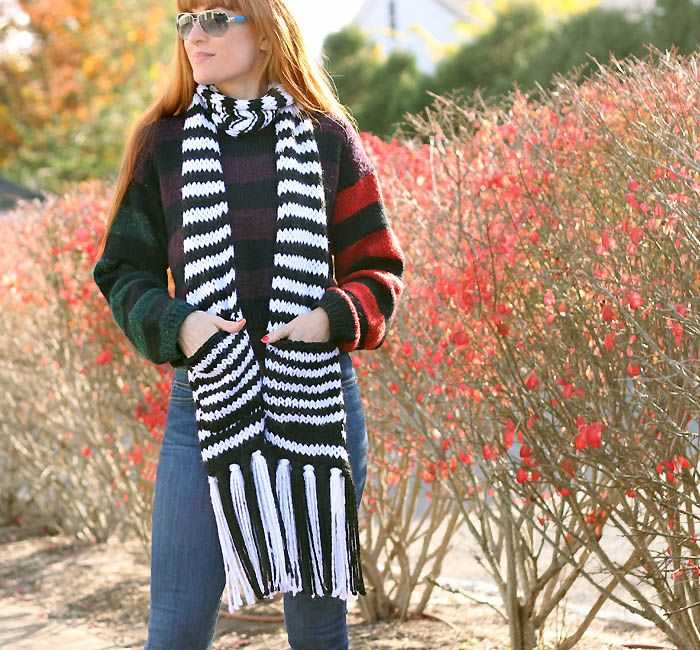 Free knitting pattern shawl with pockets