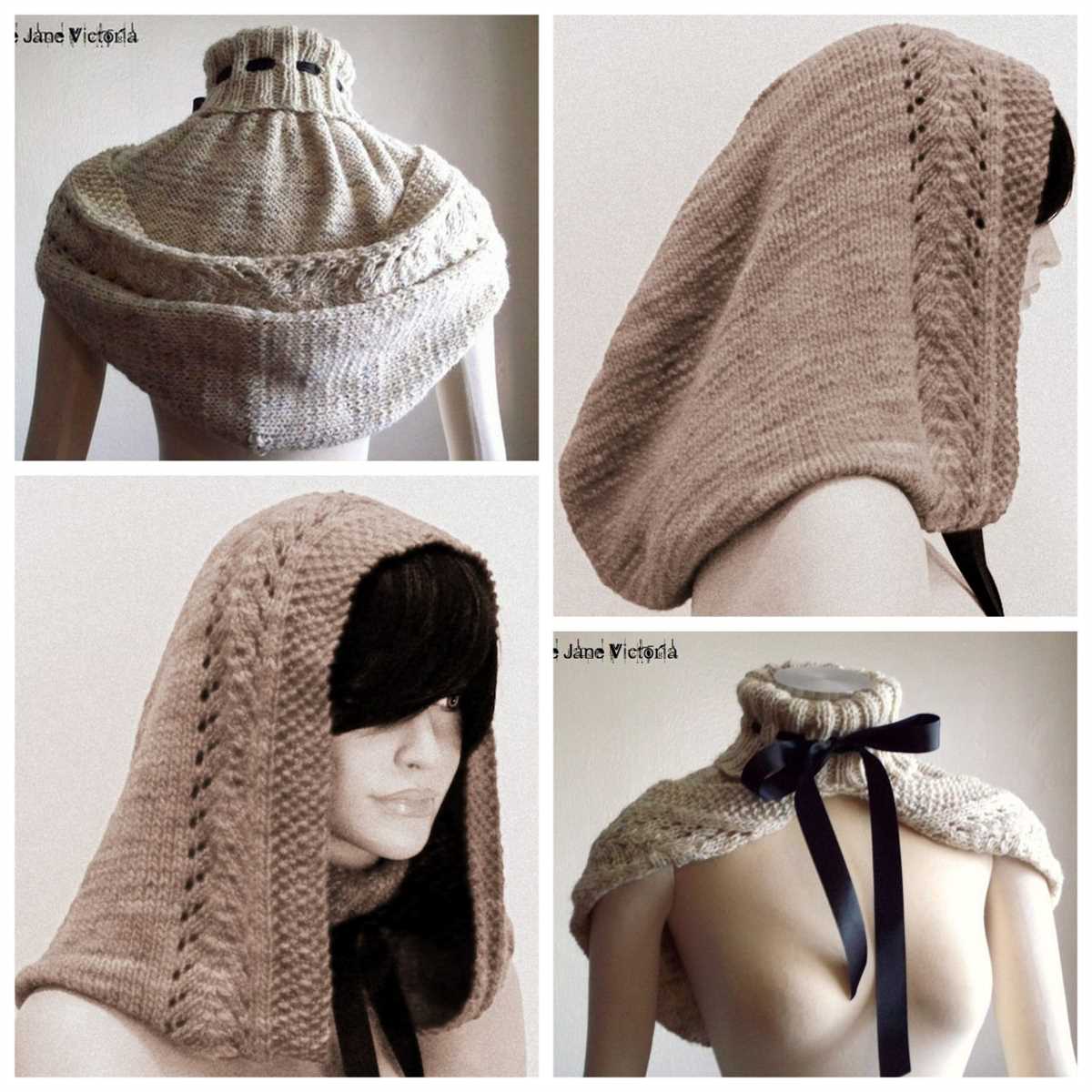 Cowl neck hoodie knitting pattern
