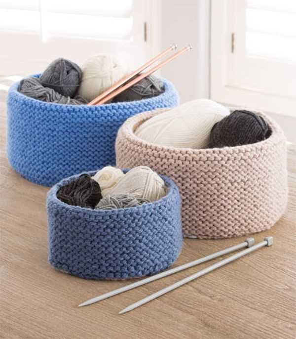 Knitted basket free pattern