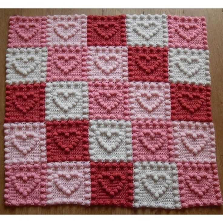 Heart baby blanket knitting pattern
