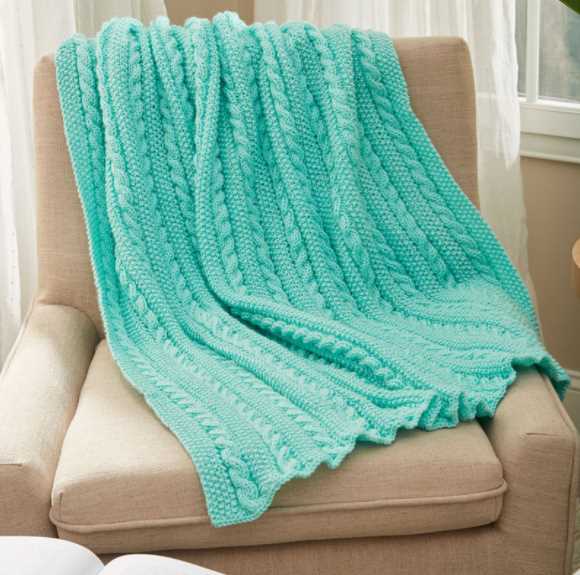 Cable blanket knitting pattern