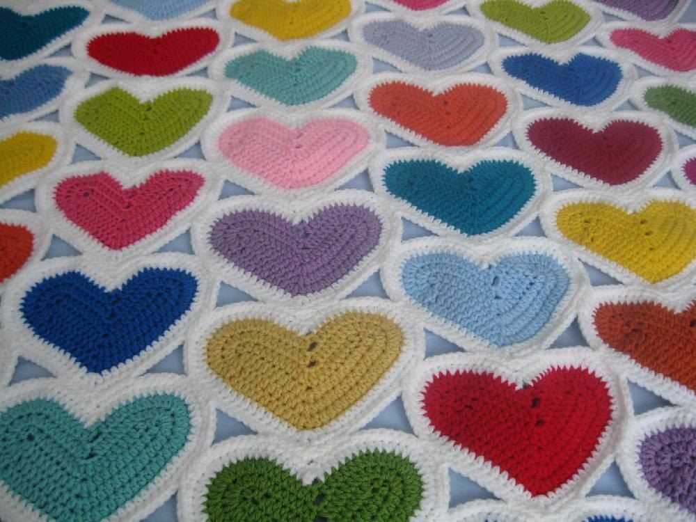 Heart baby blanket knitting pattern