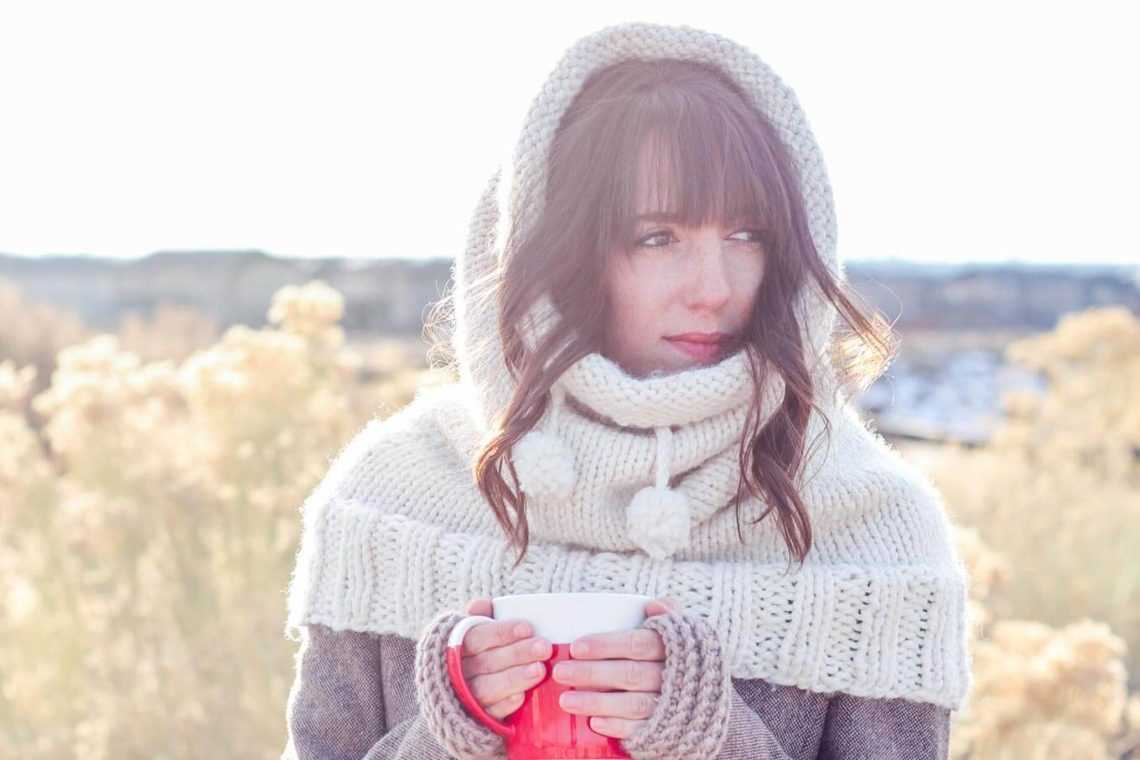 Cowl neck hoodie knitting pattern