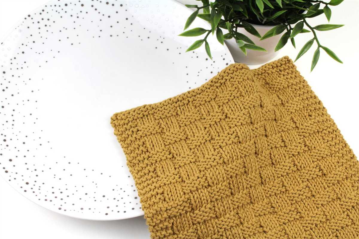 Diamond brocade knit dishcloth pattern