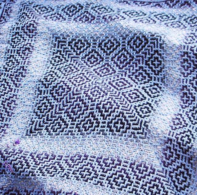 Mosaic blanket knitting pattern